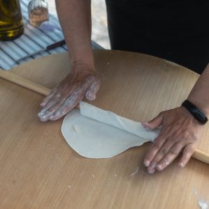 Preparing the Greek pie