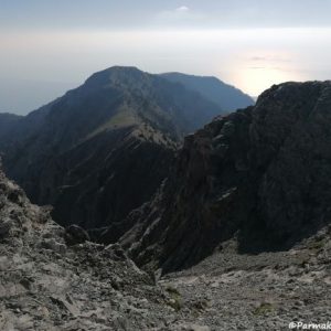 Mount Olympus Laimos ridge with Aegean on the background